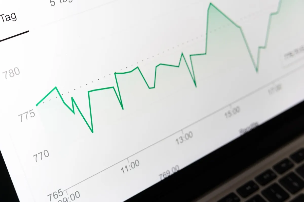 Investment growth chart trending up